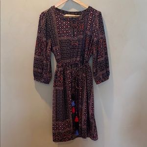LOFT dress multi boho like new so cute tassels!